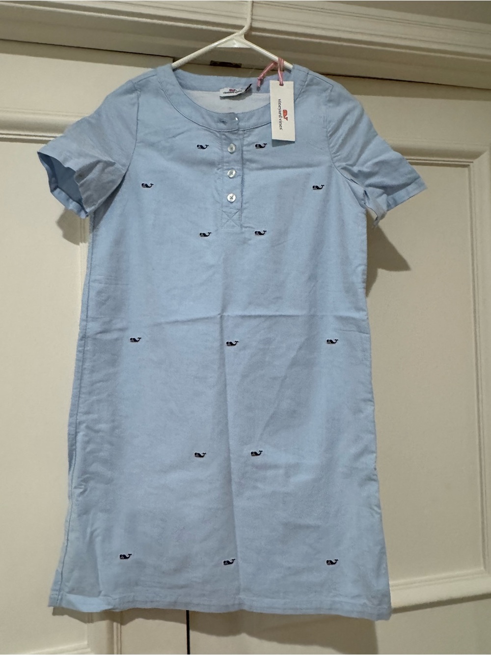 Vineyard Vines Ocean Breeze Embroidered Whale Polo Dress - Light Blue